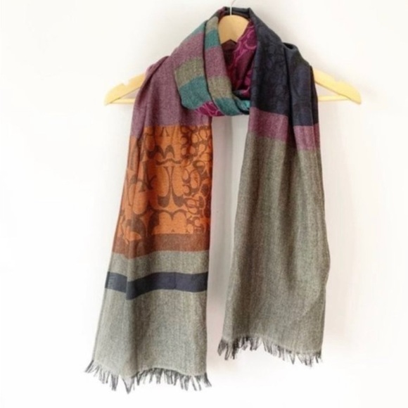 Bright colorful strips and pattern long scarf - Picture 6 of 6